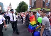 Police at a Pride event in Belfast