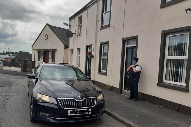 Police at the scene of an incident in Fitzroy Street, Portadown.