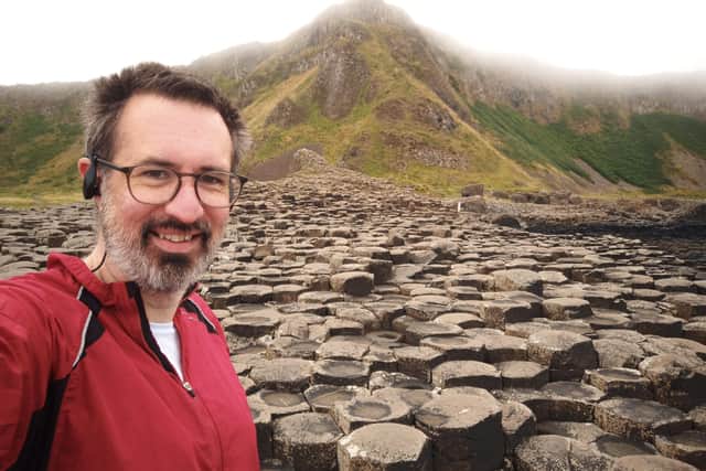 Ballymoney man Ian Elliott running at the Giant's Causeway