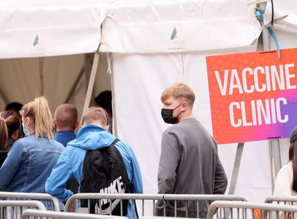 As part of the drive to get young and more people to get the COVID-19 vaccination a pop up vaccine centre open at Custom House Square ahead of the Belsonic concerts in Belfast City Centre. Picture by Jonathan Porter/PressEye