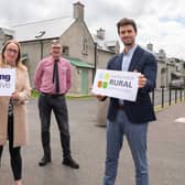 Pictured at the launch of the Housing Executive’s Rural Housing Needs Test in Dunloy are Eoin McKinney (Housing Executive Rural Regeneration), Jamie MacDonald ( Development Officer Clanmil Housing Association) and Noeleen Connolly (Housing Executive District Office Team Leader)