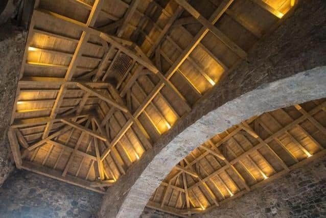 The replacement roof in the Great Keep.