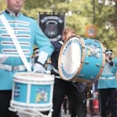 The Ulster Grenadiers taking part in the Royal Black Institution's Last Saturday parade in Belfast. Picture: Philip Magowan / Press Eye