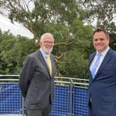 Stewart Dickson MLA with guest speaker Neale Richmond TD after the Alliance business breakfast on September 3.