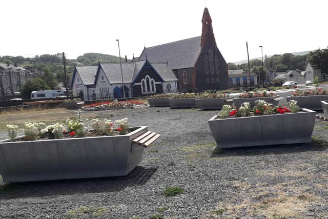 Planters have been put on the site of the former fish factory in Glenarm