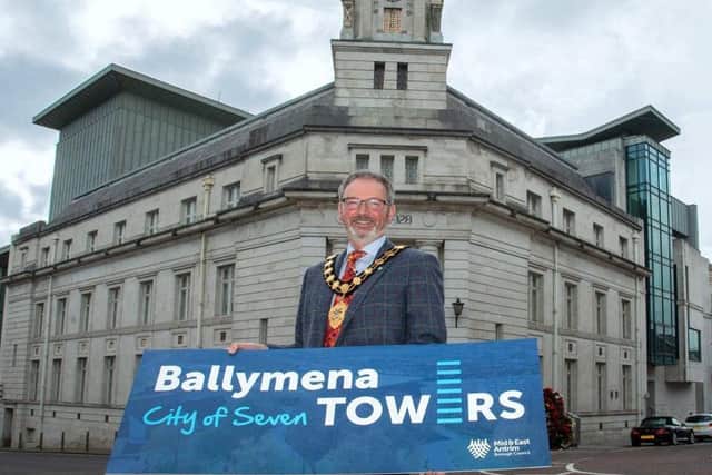 Mayor of Mid and East Antrim, Cllr William McCaughey launches Councils bid for city status.