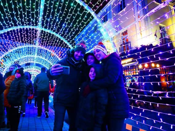 Lisburn and Castlereagh Borough Council celebrate the start of the Christmas period with a festival of light, parade and Santa turning on the Christmas tree light. November 2019. Picture by Jonathan Porter/PressEye