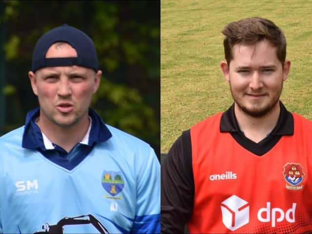 Glendermott skipper Alan Johnson (left) and Strabane captain Aaron Gillespie.