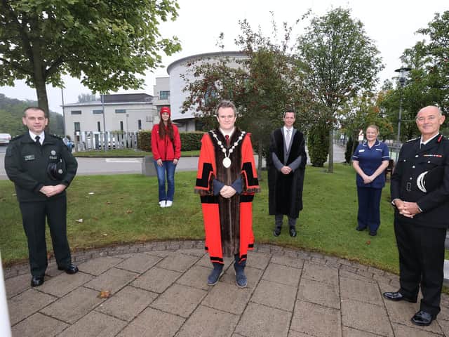 Lisburn & Castlereagh City Council hosted a Flag Raising Ceremony at Lagan Valley Island to mark Emergency Services Day