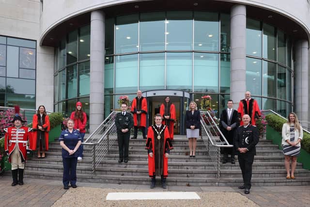 Lisburn & Castlereagh City Council hosted a Flag Raising Ceremony at Lagan Valley Island to mark Emergency Services Day