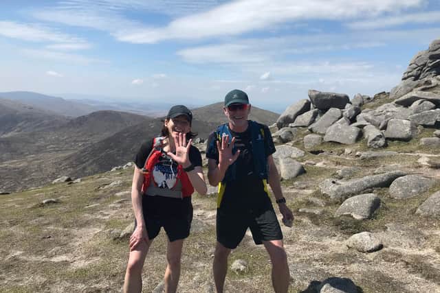 Runners from Jog Moira Running Club, Wilson McAlister from Ballinderry Upper near Moira, and Nicola McIntyre, pictured during the ‘‘Mourne Triple Crown'' challenge