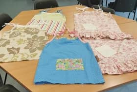 Pillowcase dresses made over the summer by students from the Skills for your Life and Work Level 1 programme at SERC for Dress a Girl Around the World and Compassion Direct UK