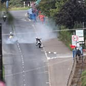 Paul Jordan looks back as Darryl Tweed narrowly avoids colliding with Michael Sweeney's Yamaha after the Republic of Ireland rider crashed out of the Supersprot race at the KDM Hire Cookstown 100 on Saturday. Picture: Stephen Davison/Pacemaker Press.