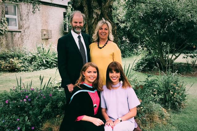 Anna with her dad Christopher, mum Jane and sister Lydia