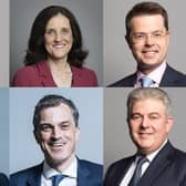 The last six NI secretaries, spanning a decade: top row, L-R – Owen Paterson, Theresa Villiers, James Brokenshire