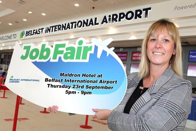 Jaclyn Coulter, Belfast International Airport’s Human Resources Manager launching the airport Job Fair at the Maldron Hotel, Thursday 23rd September from 5pm – 9pm