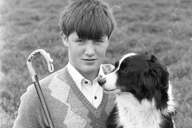 The youngest competitor taking part in the trials at Shane’s Castle, Antrim, in August 1981, was 17-year-old Gordon Watt of Mountjoy, Omagh, with his dog Rose. Picture: News Letter archives