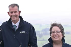 Minister Poots is pictured with Joanne Sherwood, RSPB NI Director
