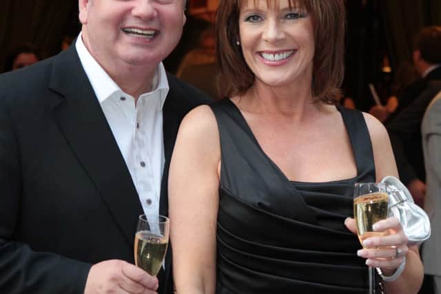Eamonn Holmes and his wife and co-presenter Ruth Langsford at the opening of the Merchant Hotel in 2010