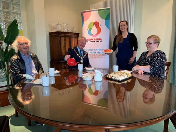 Chair of Mid Ulster District Council, Cllr Paul McLean, pictured with (L-R), Professor Curly Morris, Director, LLNI; Colette McMorrow and Claire Gilmore, LLNI.