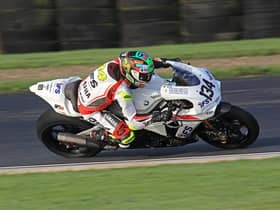 Alastair Seeley on the IFS Yamaha at Bishopscourt in Co Down on Saturday.