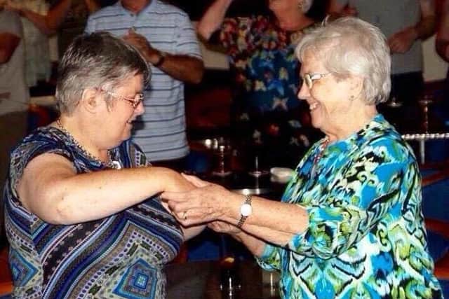 Portadown native Ruth Blevins dancing with her mother Maureen dancing was in Spain on Ruth's 50th birthday.