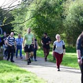 As part of the charity’s ‘Home Safe Home’ fundraising campaign, staff and
volunteers from Habitat ReStore here in Ballymena walked 100 miles around the Ecos Centre