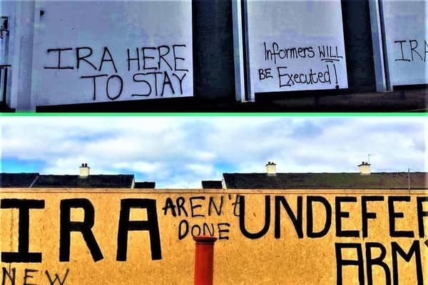 Pro-paramilitary graffiti in Londonderry after the murder