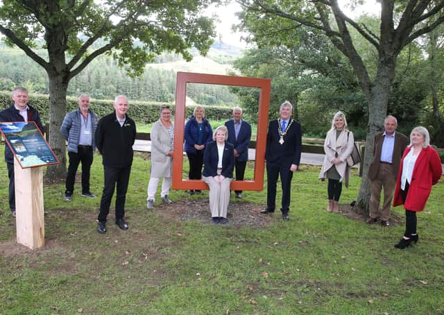 Pictured at the launch of the Picture This rural tourism trail at Swann’s Bridge are Pictured at the launch of the Picture This rural tourism trail at Swann’s Bridge are members of the Causeway Coast and Glens Local Action Group Councillor Mark Fielding, Nigel McFadden (Council RDP team), Councillor Dermot Nicholl (Chair), Ann McNickle, Susan McLaughlin, Alderman Michelle Knight-McQuillan, William King, the Mayor of Causeway Coast and Glens Borough Council Councillor Richard Holmes, Mairead McCormick, Tommy Collins and Geraldine Wills (Council RDP team)