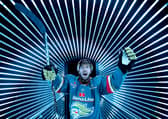 Belfast Giants Scott Conway celebrating the new brand and jersey for the news season