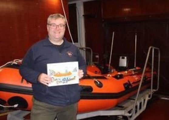 Martin with the finished product with the D-boat which inspired Dee the Little Lifeboat