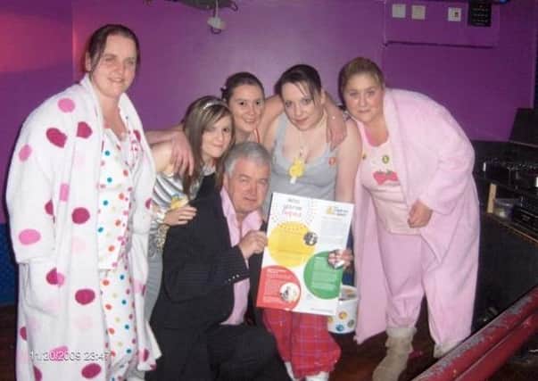TIME FOR BED... These Traks clubbers dressed up in their jammies and raised £176.00 for Children in Need, during Friday's night's Children in Need night at Traks. CR48-295s