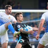 Sean Ward (left) helping Glenavon secure a clean sheet and point from Saturday’s draw with Linfield. Pic by Pacemaker.