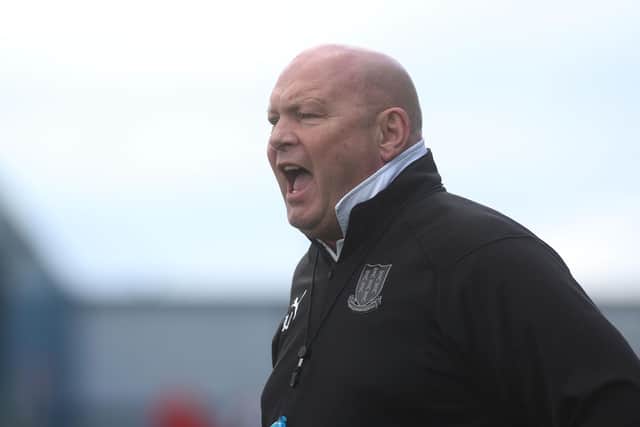 Ballymena United boss David Jeffrey says Coleraine striker Eoin Bradley gave a 'perfect example of centre forward play'.