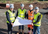 Paul Girvan MP; Shane Cooke, Neptune Property Director ; Philip Hopper, Duo Construction Project Manager ; Eamonn Burns, Neptune Construction Director.