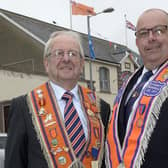 Jim Bell with his son Maurice, who followed in his footsteps both into the funeral business and as an Orangeman. Edward Byrne Photography