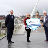 Launching the 2021 SSE Renewables Scholarship Fund: Eddie Friel, Ulster University, Michelle Donnelly, SSE Renewables, William Young, South West College, & Danny Laverty, North West Regional College
