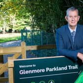 Environment Minister Edwin Poots MLA is pictured at the new Glenmore Park Trail in Lisburn