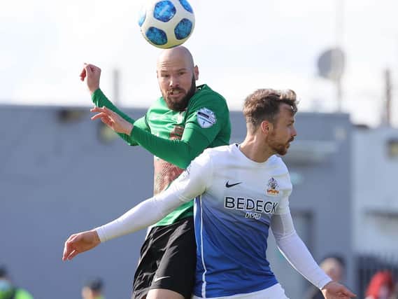 Action from Glentoran's trip to Mourneview Park to face Glenavon in the Danske Bank Premiership
