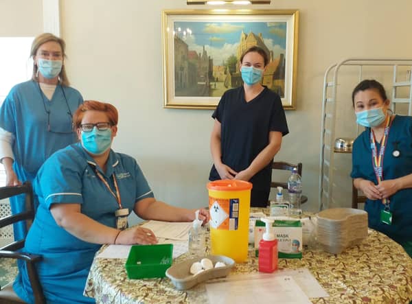 Members of one of the Western Trust’s Mobile Vaccination Teams visit Brooklands Care Home in Londonderry, as residents and staff receive their COVID-19 Booster Vaccination.