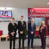Education Minister Ms Michelle McIlveen MLA on her visit to  Cullybackey College along with Mr Mervyn Storey MLA.