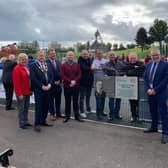 Elected members, community representatives and residents gathered at Rathcoole People’s Park to see the facility renamed the Sir James Craig Play Park.