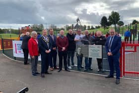 Elected members, community representatives and residents gathered at Rathcoole People’s Park to see the facility renamed the Sir James Craig Play Park.