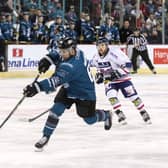 Belfast Giants’ David Goodwin in action against the Dundee Stars. Picture: William Cherry/Presseye