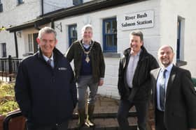 Minister Poots is pictured with (left to right) Mayor of Causeway Coast and Glens Councillor Richard Holmes, Mr Anthony Macnaghten and DAERA Permanent Secretary Anthony Harbinson