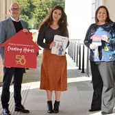 Pictured alongside  MLA Cara Hunter (centre) are Simon Community Chief Executive Jim Dennison, and Director of Homelessness Services for Simon Community Kirsten Hewitt.