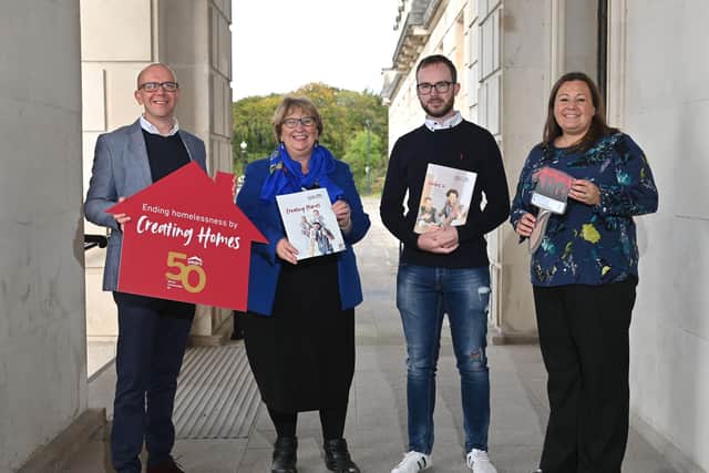 Jim Dennison Simon Community Chief Executive, Upper Bann SDLP MLA Dolores Kelly, Lurgan Councillor with Armagh,Banbridge and Craigavon Council Cllr Ciaran Toman and Director of Homelessness Services for Simon Community Kirsten Hewitt.