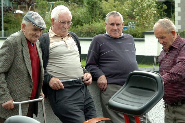 Checking out a horse cart at the annual Moneymore Horse Fair in 2007.
