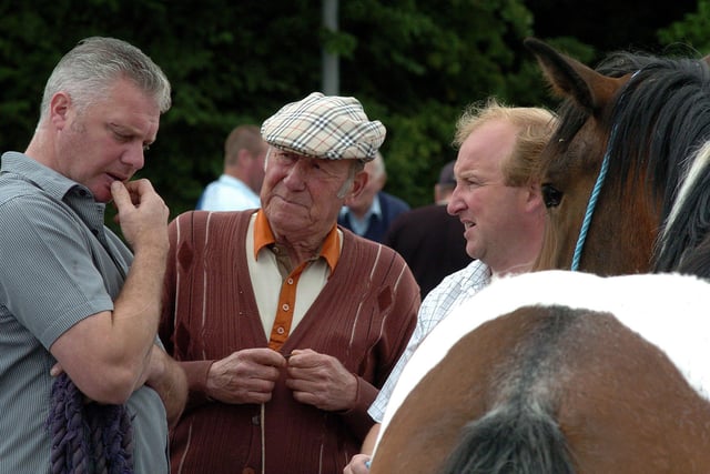 Horse trading at the popular annual Moneymore Horse Fair.