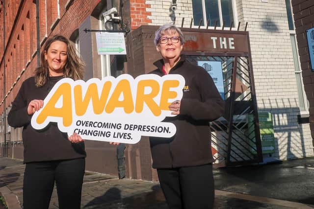 Kate Richardson and Cherry Cantrell from AWARE at Conway Mill